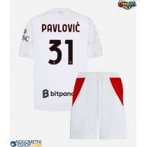 Otroški Nogometni dresi AC Milan Strahinja Pavlovic #31 Gostujoči 2026-27 Kratek Rokav (+ Kratke hlače)